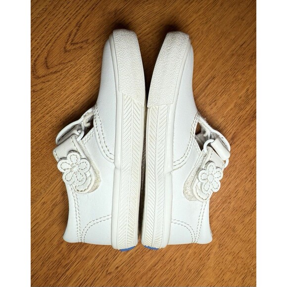 Keds Toddler Girl Shoes Daphne T-Strap White Leather Size 5 Hook Loop - Picture 7 of 9